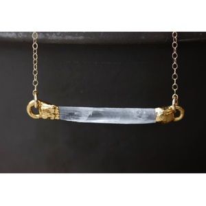 Little Sycamore Crystal Bar Necklace in Gold